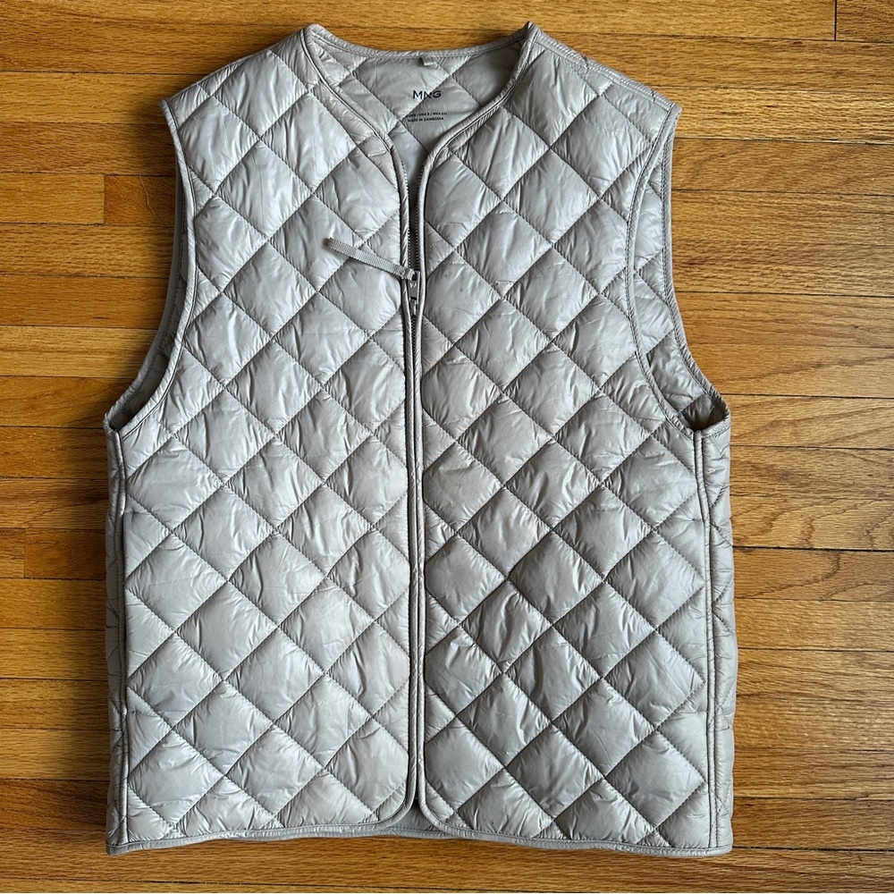 Mango Quilted Cream Vest